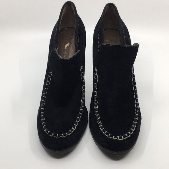 B MAKOWSKY Heeled Black Suede Loafers Sz 11 **slightly flawed** - Picture 4 of 16